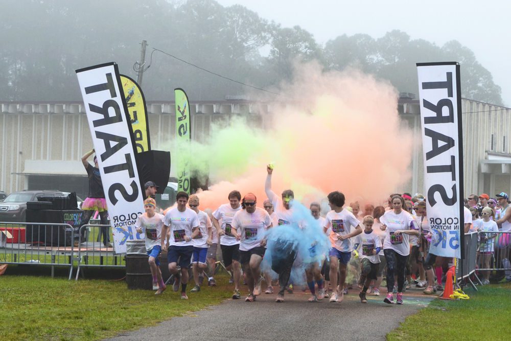 Runners coat in powder to raise money for epilepsy foundation