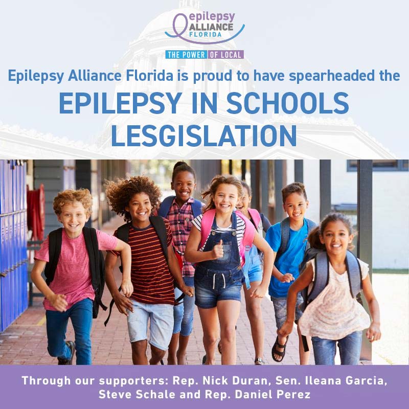 Flyer for Epilepsy in Schools Legislation: Promoting awareness and support for students with epilepsy in educational settings.